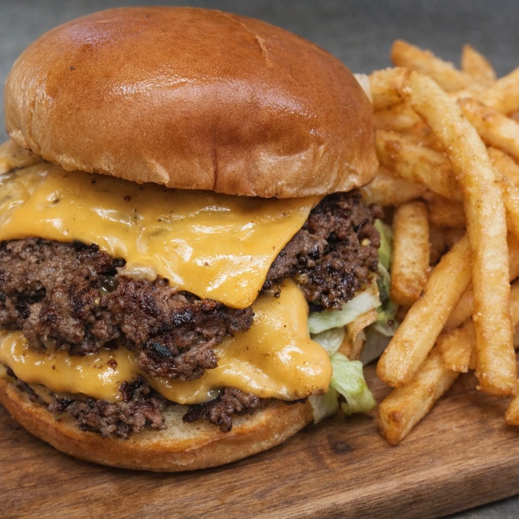 Double Smash Burger w/Fries.