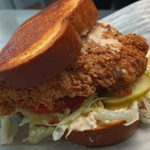 Country Fried Pork Chop with Fries.