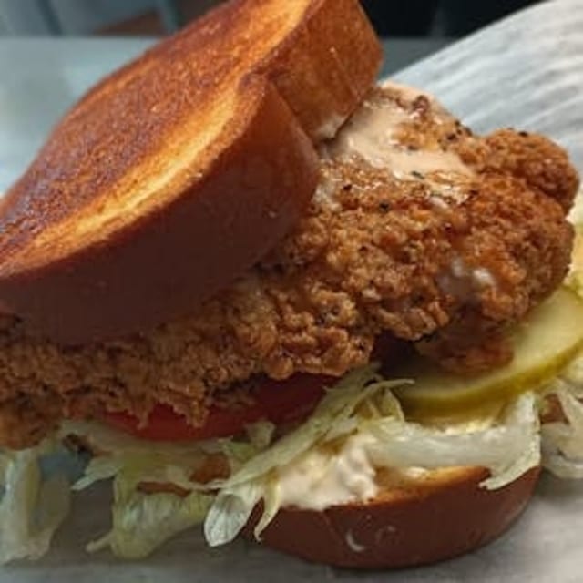 Country Fried Pork Chop with Fries.