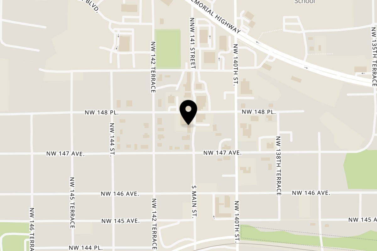 Map showing the location of Southern Taste Cafe on 14816 Main Street in Alachua